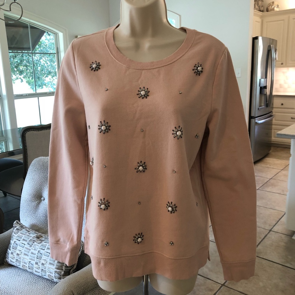 Loft dressy sweatshirt with stones